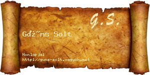 Güns Solt névjegykártya